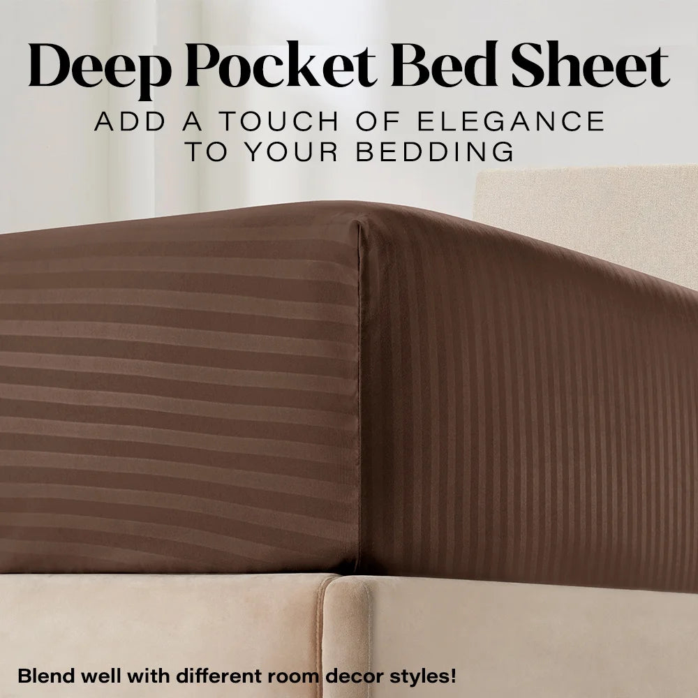 1800 Series Premium Deep Pocket Bed Sheet Set by  Microfiber Bedding -Includes Flat Sheet-Fitted Sheet- Pillowcases, Size: King, Queen, Full, Twin - KING MOCHA