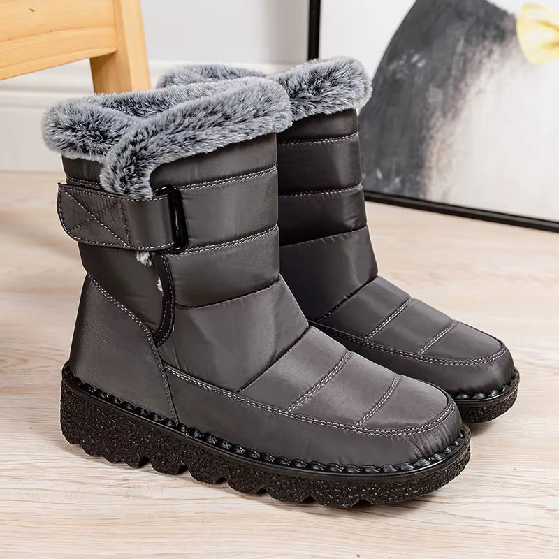 Snow Boots Woman Fashion Women Shoes Platform Shoes Woman Solid Mid Women'S High Boots New Botas Mujer Winter Ladies Boots