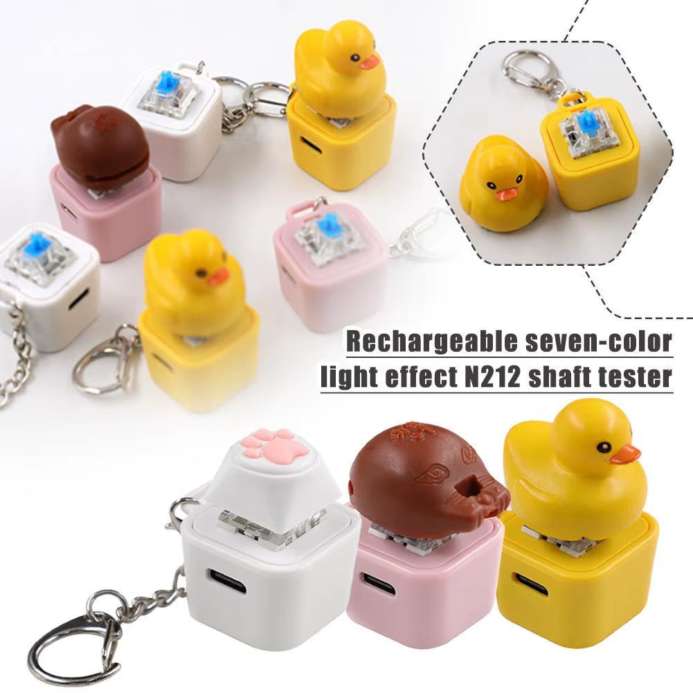 Rechargeable Cat Claw Wooden Fish Little Yellow Duck Hot-Swappable Shaft Seat Colorful Effect N212 Shaft Tester