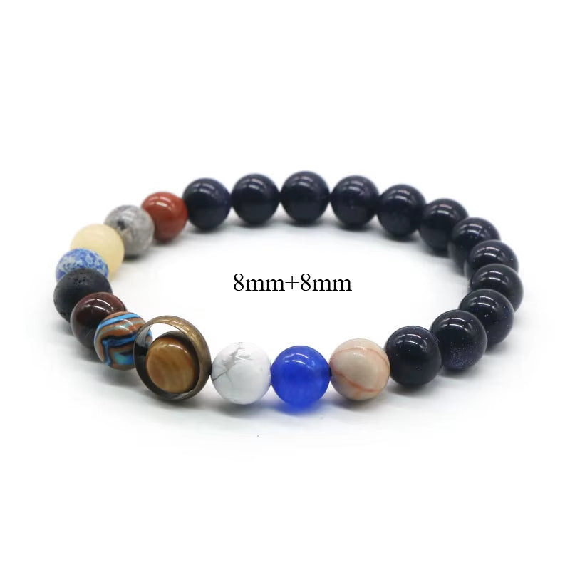 Universe Solar System Bracelet Women Natural Stone Eight Planets Bracelet Men Best Friends Gift for Him Gift for Her MY8