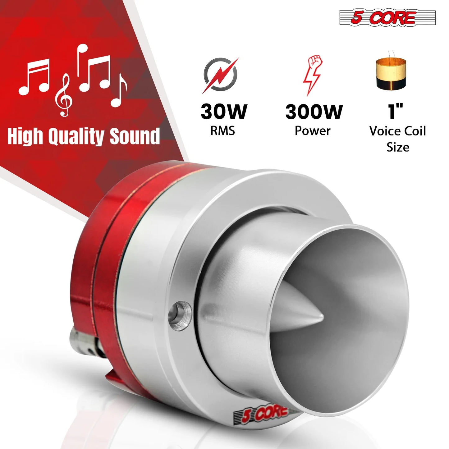 5Core 3.5 Inch Tweeters 60W Max 30W RMS 25.4Mm Voice Coil Super Tweeter Car Audio