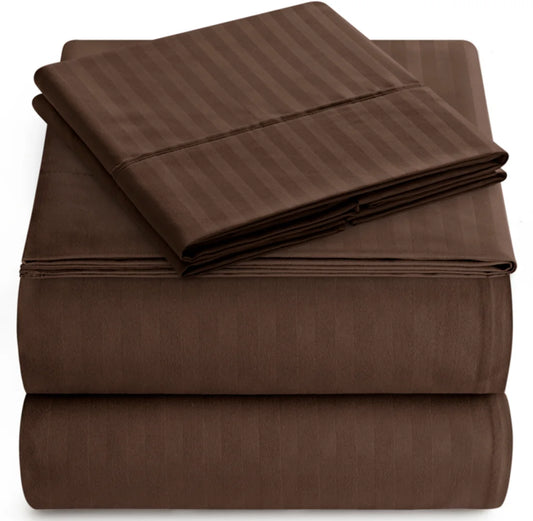 1800 Series Premium Deep Pocket Bed Sheet Set by  Microfiber Bedding -Includes Flat Sheet-Fitted Sheet- Pillowcases, Size: King, Queen, Full, Twin - KING MOCHA