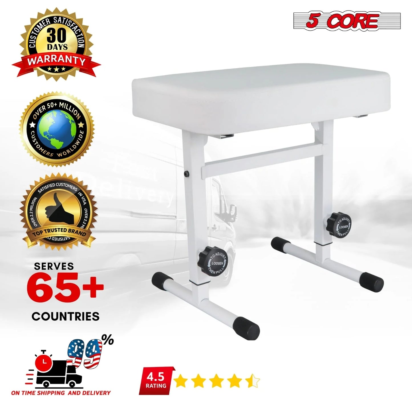 5CORE Keyboard Bench Piano Stool Thick Padded Seat Height Adjustable Keyboard Chair