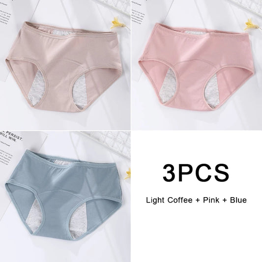 3Pcs/Set Women'S Menstrual Briefs Large Flow Postpartum Water Absorption Leakproof Briefs Women'S Pure Cotton Menstrual Briefs