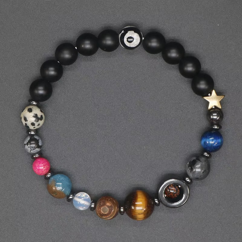 Universe Solar System Bracelet Women Natural Stone Eight Planets Bracelet Men Best Friends Gift for Him Gift for Her MY8