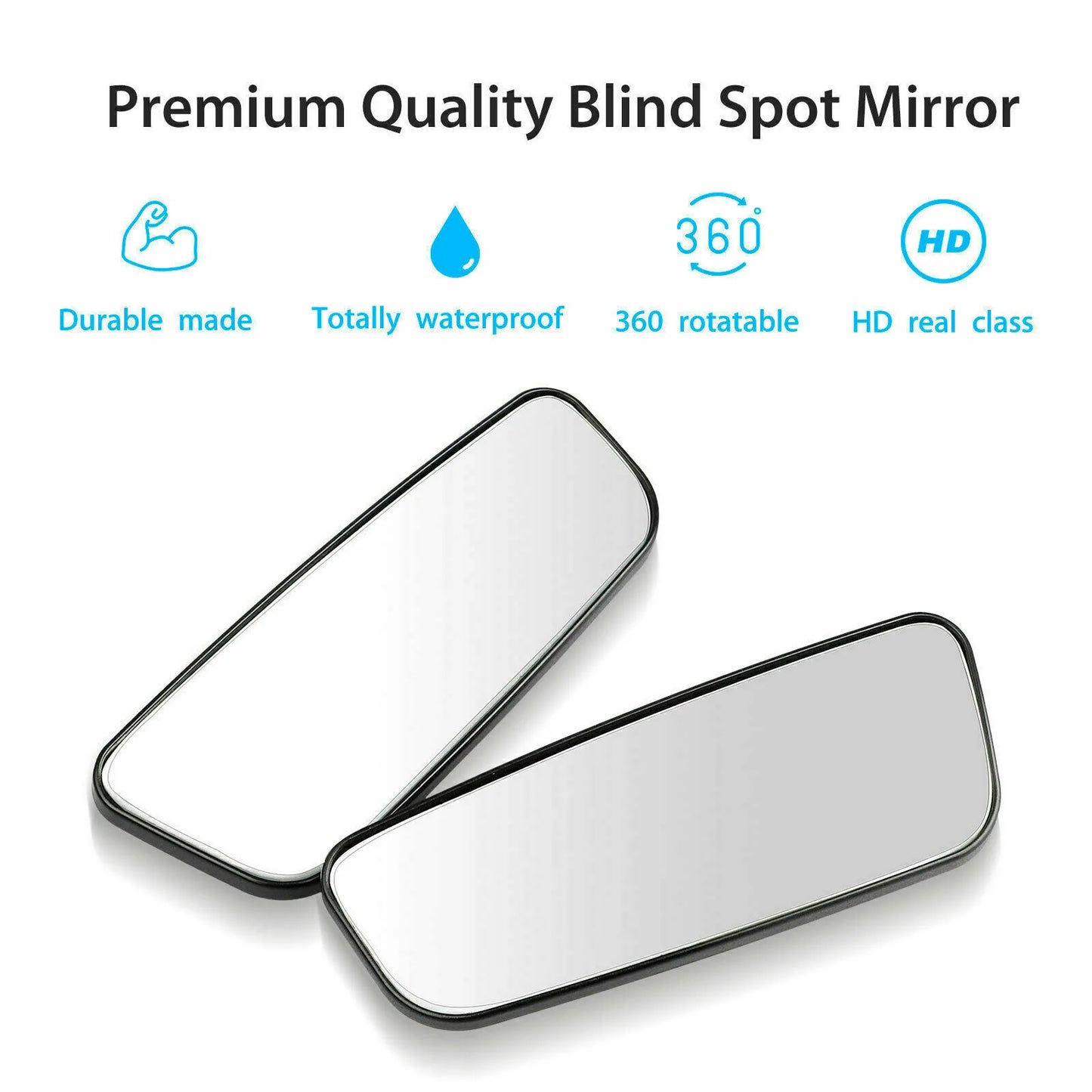 2X 360° Stick on Rear View Auxiliary Blind Spot Mirror Wide Angle Car Truck SUV