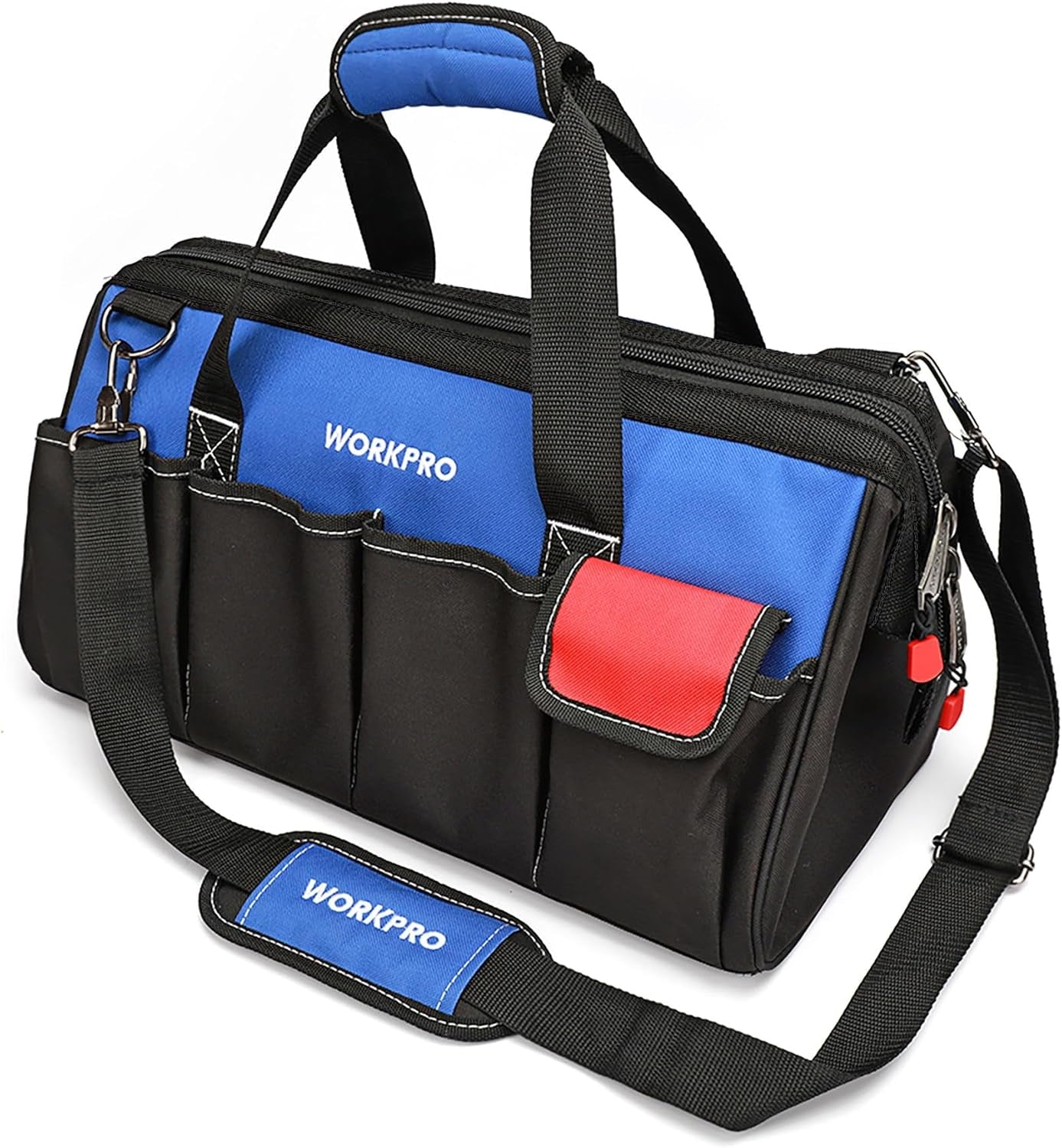 18-Inch Close Top Wide Mouth Storage Tool Bag with Adjustable Shoulder Strap, Sturdy Bottom