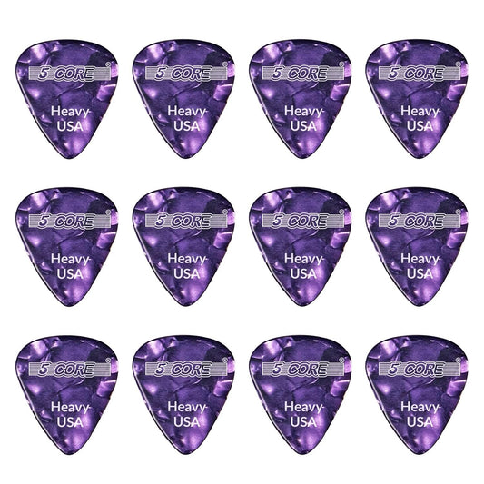 5Core Guitar Picks 0.96Mm Celluloid Heavy Gauge Pick - Acoustic Electric Bass Guitars PURPLE