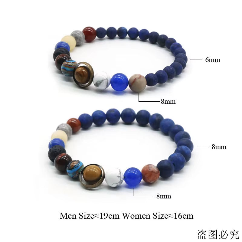 Universe Solar System Bracelet Women Natural Stone Eight Planets Bracelet Men Best Friends Gift for Him Gift for Her MY8