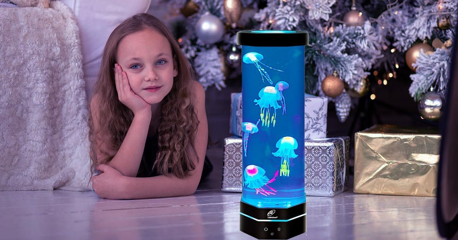 LED Fantasy Jellyfish Lamp with Color Changing Light Effects. a Sensory Synthetic Fish Tank Aquarium Mood Lamp. Large (15 Inches Tall)