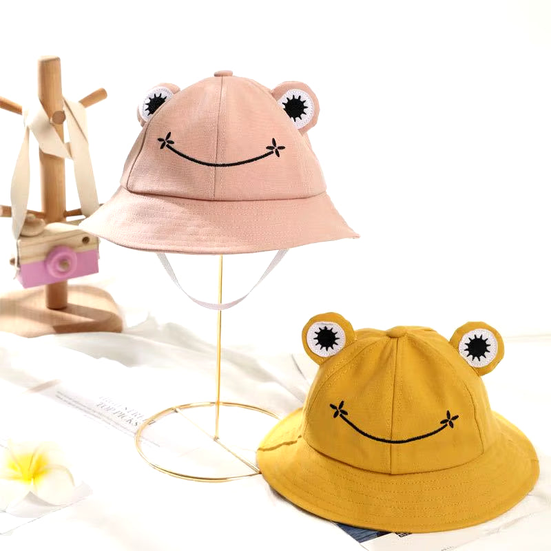 2020 New Fashion Frog Bucket Hat for Women Summer Autumn Plain Women Panama Outdoor Hiking Beach Fishing Cap Sunscreen Female