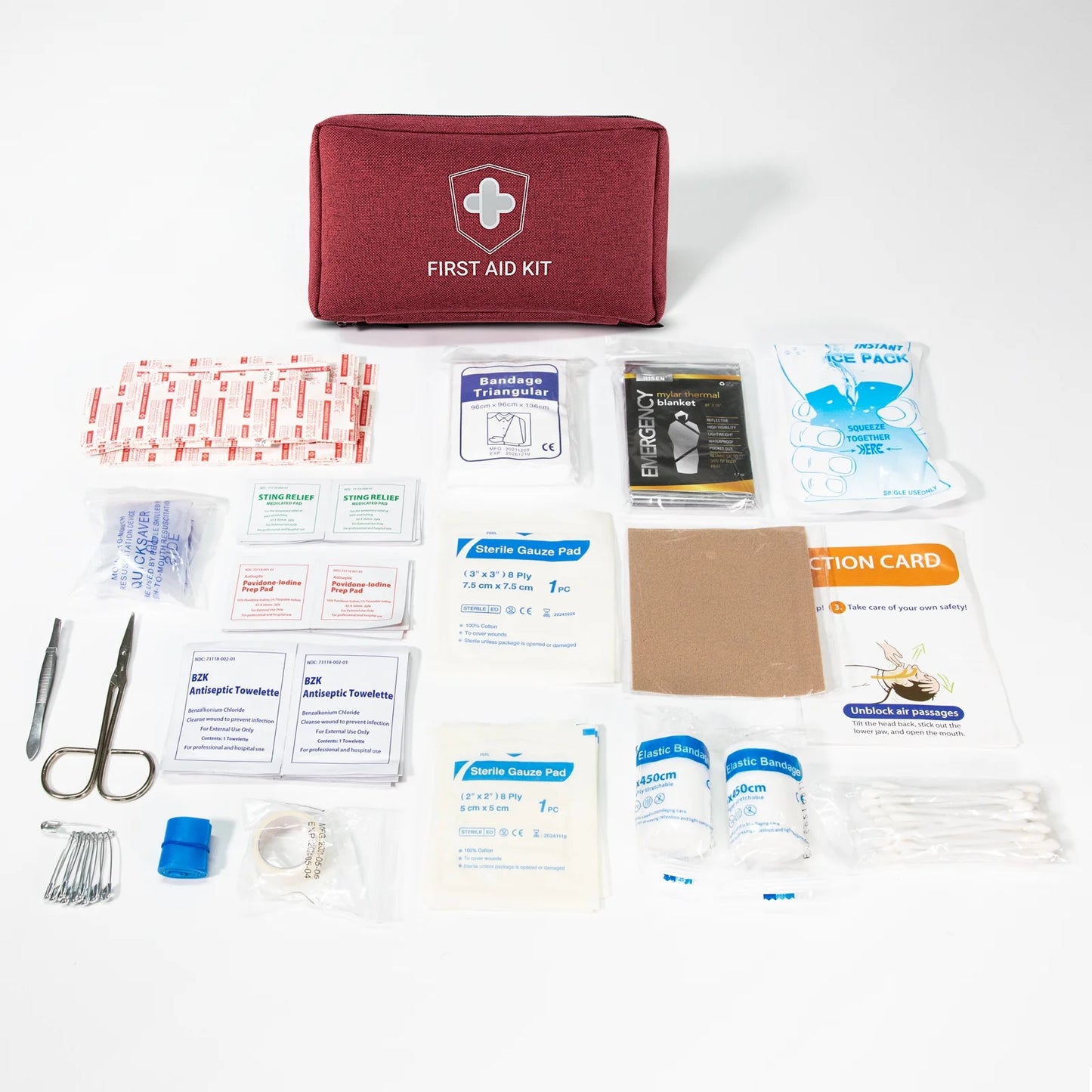 Waterproof Emergency First Aid Kit, 170 Piece